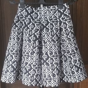 Vintage Black White Skater Skirt